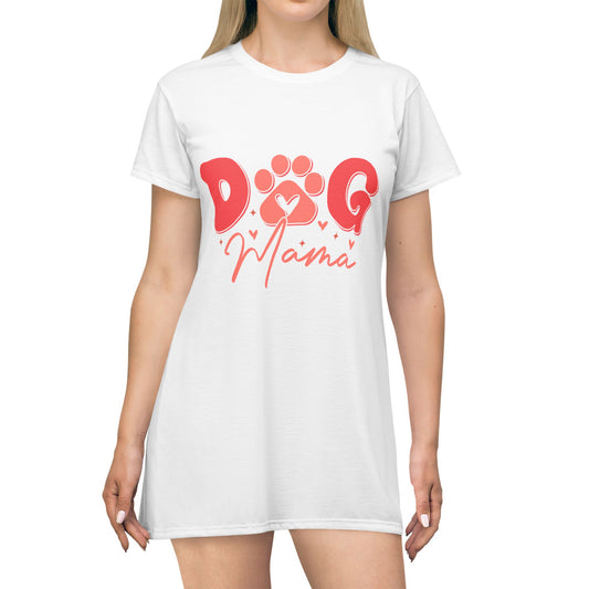 T-Shirt Dress (AOP), Dog Mama